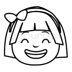 34+ images for 'Girl Smiling Clipart Black And White'